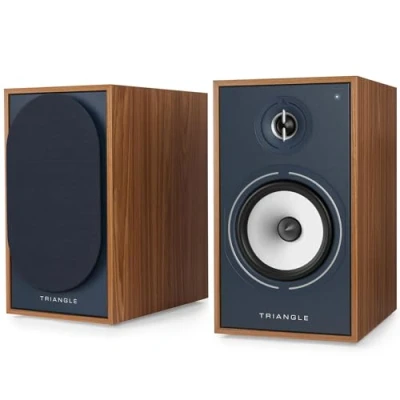 Image de Triangle Enceintes Actives BOREA BR03 Connect Bibliothèque Bluetooth avec Amplificateur 2X 60W Audio HD Entrées Phono/Platine TV Arc &amp; USB 206 x 360 314 mm Bleu (Paire)