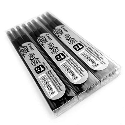 Image de Frixion Point Lot de 9 recharges ultra fines effaçables Noir 0,5 mm