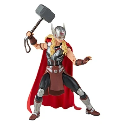 Image de Marvel Hasbro Legends Thor: Love and Thunder, Figurine de Collection Mighty Thor 15 cm, 4 Accessoires, 1 pièce Build a Figure F1060 Multicolore