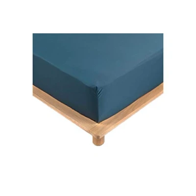 Image de Drap Housse Percale 100% Coton 10 Coloris Différents Tailles différentes 90 X 190cm 140 160 200cm 180 Bonnet De 30cm (Bleu, 140x190 cm)