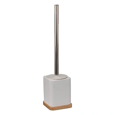 Image de Brosse WC avec Support en INOX et Résine Blanc Mat Five