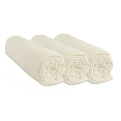 Image de Lot de 3 Draps Housse Bébé pour Couffin Berceau Nacelle Lit Parapluie 100% Coton Extensible Doux &amp; Respirant Marque Easy Dort Label Oeko Tex Fabriqué en Europe (Écru, 70x160)