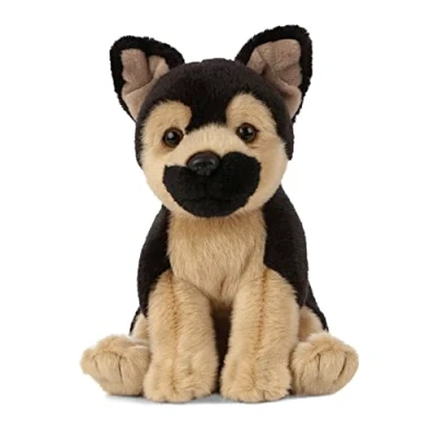 Image de Living Nature Chiot Berger Allemand, Chien en Peluche Doux et Réaliste, Écologique Naturli, 16cm, Brown And Black