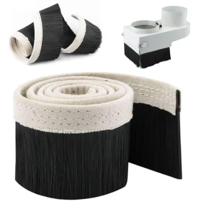Image de Brosse pour Machine à Graver: Nizirioo 1 m x 70 mm CNC Poussière, Graver de Gravure Routeur Fraisage, Charpentier Axe Moteur Machine(Noir)