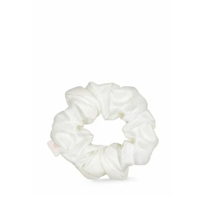 Image de Crystallove SILK Scrunchie Jedwabna Gumka DO WŁOSÓW Accessoires cheveux, Femme, Taille: One Size, White