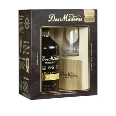 Image de Dos Maderas Jerez Xeres 5+5 Ans PX Rhum avec 2 Verres en Coffret Cadeau 700 ml