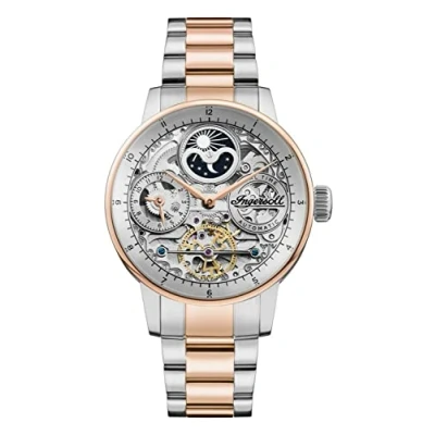 Image de Ingersoll The Jazz Montre Automatique à Phases de Lune pour Homme 42 mm avec Cadran Squelette et Bracelet en Acier Inoxydable
