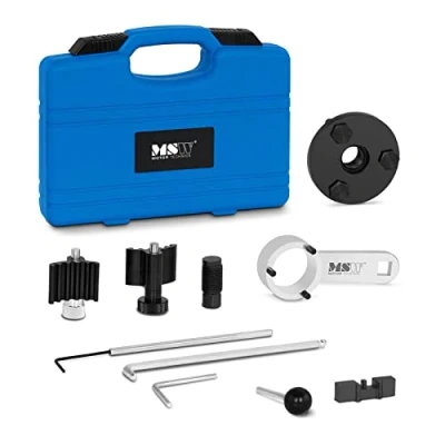 Image de MSW Kit Coffret Outil De Calage Distribution Vilebrequin Multimarque ETT 41 (pour VAG 1.6 et 2.0 TDi, Compatible avec Audi, Seat &amp; Skoda, VW, 10 Pièces, Acier, Mallette Transport)
