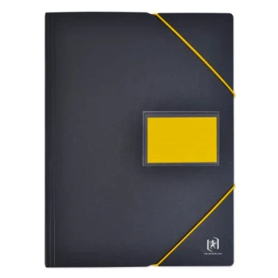 Image de OXFORD Protège Documents Students A4 120 vues / 60 Pochettes Couverture Polypro Bicolore Noir/Jaune