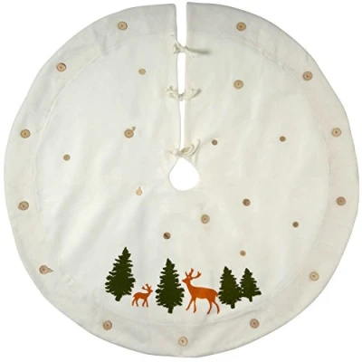 Image de WeRChristmas Jupe de Sapin Noël, en Tissu, Blanc, 120 cm, Grand