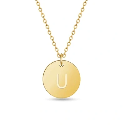 Image de Good.Designs ® Collier de Dames en oro avec Medaillon personnalisé (Initiale Gravée) Bijoux initiaux pour Femmes