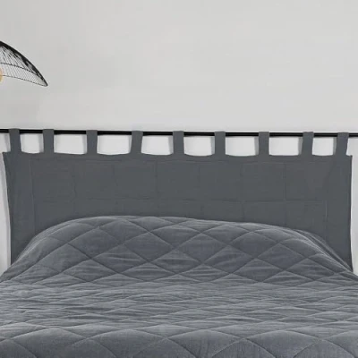 Image de Tête de lit LINDER 160x70 cm 100% lin Gris clair Élégance chic