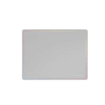 Image de MARSGAMING MMP124 tapis de souris jeu 360 x 260 mm, bord arc en ciel, base antidérapante caoutchouc naturel, surface nanotextile haute précision, flexible, blanc