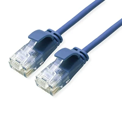 Image de ROLINE Câble patch UTP DataCenter cat.6A (Class EA), LSOH, slim, bleu, 0,15 m