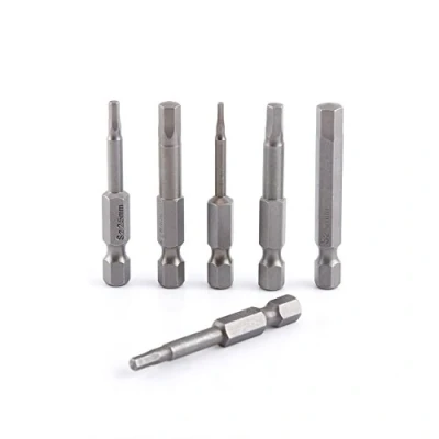 Image de 8pcs Tournevis Hexagonale Tête Ensemble Alliage Magnétique 1/4 pouce Tige Hexagone Bits H1.5 H8 50mm longueur