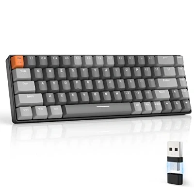 Image de MAGIC REFINER RK68 Clavier Gamer sans Fil, Mecanique Gaming 60%, Apex Pro Mini Double Mode Bluetooth 5.0/2.4Ghz Hot Swappable Interrupteur Bleu avec Récepteur 2 en 1 pour PC/Mac/Tablette