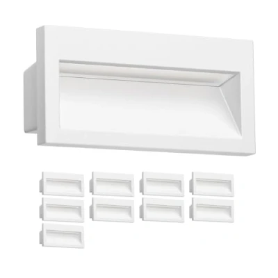 Image de ledscom.de 10 pièces LED encastrées au mur NOLA, downlight pour l&#039;extérieur, IP54 mat, 140 x 70mm, blanc chaud