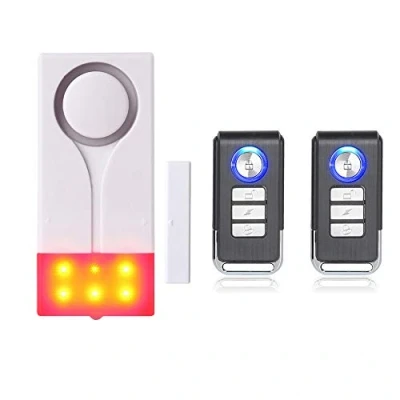 Image de Mengshen Alarme pour Porte et Fenêtre Antivol sans Fil avec Un Son Puissant de 105 DB Une Lumière Vive, Facile à Installer (Comprend 1 2 Télécommande)