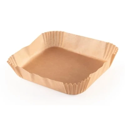 Image de RACHS KOCHWERK Lot de 50 feuilles cuisson pour friteuse à air chaud 2 5 litres Bac papier sulfurisé antiadhésif et résistant l&#039;huile Forme flexible 16 x 4,5 cm