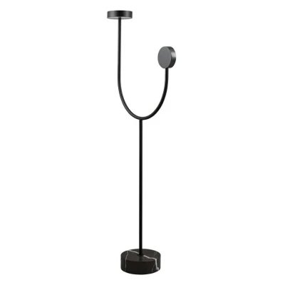 Image de AYTM Lampe sur pied LED Grasil, noir, marbre, hauteur 127 cm