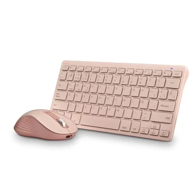 Image de NGS FANTASY KIT PINK FRENCH : Clavier sans fil avec 3 modes de connexion (BT1+BT2+2.4 Ghz), touches silencieuses, DPI:1600. Rose