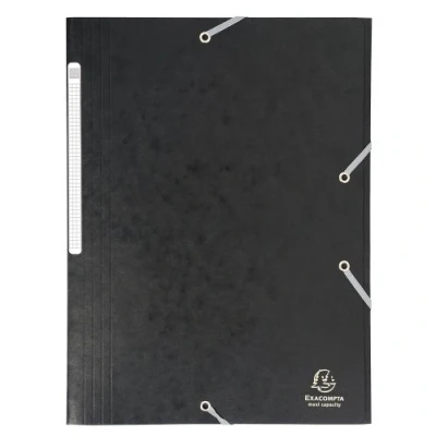 Image de Exacompta Réf. 17116H 1 chemise à élastiques pochette 3 rabats Maxi capacity en carte lustrée dimensions 24 x 32 cm pour documents au format A4 couleur noir