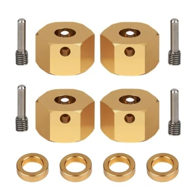 Image de INJORA RC Wheel Hex 12mm 4pcs Adaptateurs hexagonaux en Laiton pour 1/10 Crawler Axial SCX10 III AXI03007 (9mm)