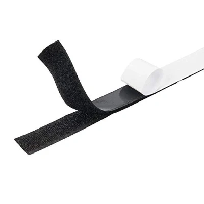 Image de Ruban auto agrippant adhésif double face réutilisable Noir 5 cm 2 m