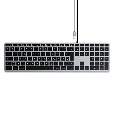 Image de Satechi Slim W3 clavier Maison USB QWERTZ Allemand Noir, Gris Neuf