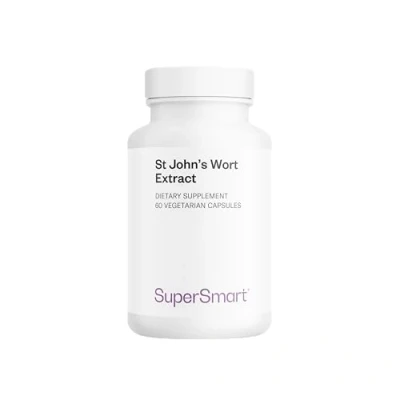 Image de St John&#039;s Wort Extract 300 mg Extrait de Millepertuis Concentré d&#039;Hypéricine (0,3%) Contribue à Améliorer l’Humeur Aide Atténuer les Problèmes Sommeil Vegan Sans Gluten Supersmart