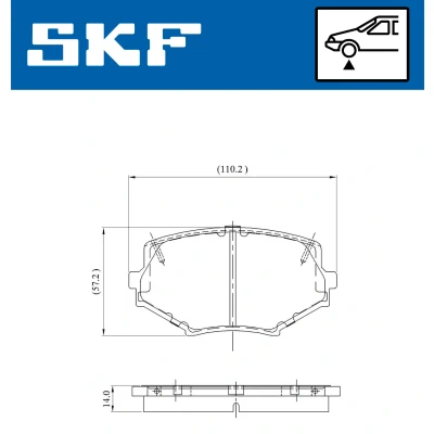Image de SKF VKBP 80564 A Jeu de plaquettes frein avec indicateur d&#039;usure