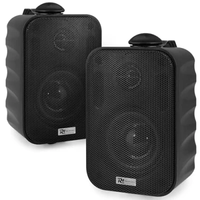 Image de Power Dynamics BC30V 2 Haut Parleurs Noirs 60 Watts, Étanches, Intérieur Extérieur, Kit de Montage Fourni, 100 Volts, 8 Ohms, Public Address, Musique d&#039;Ambiance, Sonorisation Professionnelle