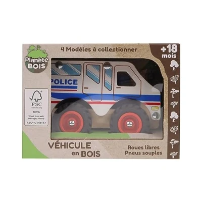 Image de PLANETE Bois Véhicule Roue Libre 052470 13 cm Assortiment A Collectionner Modèle Aléatoire À Partir de 18 Mois,