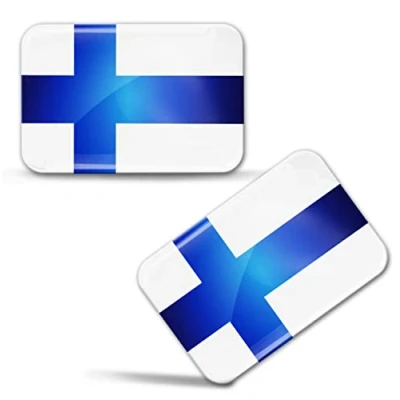 Image de Biomar Labs® 2 x 3D Flexibles Autocollant Stickers National Drapeaux La Finlande Finnois Finland F 60