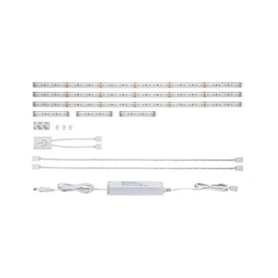 Image de Paulmann 79838 Strip LED MaxLED 500 Kit Comfort Kitchen Touch Sensor incl. 3x3,1 / 3x0,6 watts gradable Bande lumineuse Argent barres lumineuses plastique Blanc chaud 2700 K