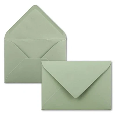 Image de 150x enveloppes C6 couleur: eucalyptus (vert) 11,4 x 16,2 cm fermeture: gommée pour papier A4, A5, A6 et invitations, salutations lettres FarbenFroh by GUSTAV NEUSER