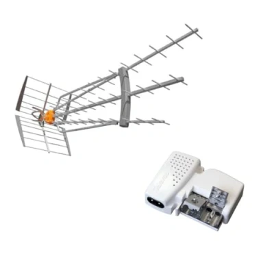 Image de TELEVES Pack Antenne DAT HD Boss LR LTE700 (C.21 C.48) Gain 47dBi ! TNT UHF + Alimentation 24V