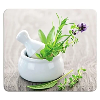 Image de WENKO Protection plaques Cuisson Fond de hotte Jardin Fines Herbes Couvre Plaque, Planche découper, Extension Plan Travail, 4 Pieds 50x56cm Verre trempé Multicolore