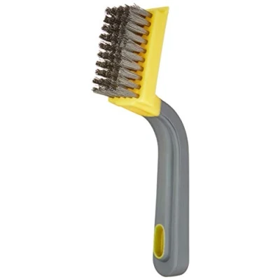 Image de Amazon Basics Brosse grattoir large en acier inoxydable avec poignée ergonomique, Noir, Jaune