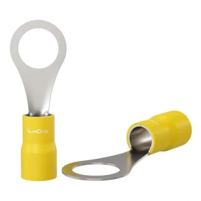 Image de Lumonic 25x Cosse à oeillet M8 partiellement isolée 4 6mm² I jaune Set de cosses, oeillets M8, cosses oeillet,