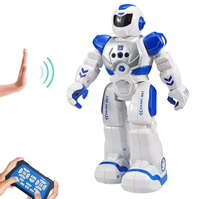 Image de HUSAN Robot Télécommandé pour Les Enfants,Programmable RC Enfant avec Danse Chanter Intelligent contrôleur Infrarouge Jouets, détection Geste,Cadeau d&#039;anniversaire garçons Filles (Bleu)