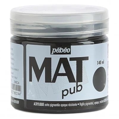 Image de Pébéo Acrylique Mat Pub, Noir Ivoire, 140 ml (Lot de 1)