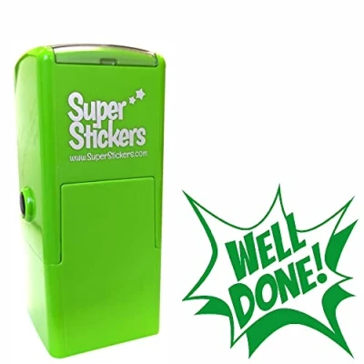Image de tampon pour enseignant, de marquage éducatif, tampons récompense l&#039;école Motif Well Done POP Taille d&#039;impression env. 23 x mm, encre verte
