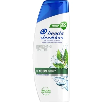 Image de Head &amp; Shoulders Refreshing Tea Tree Shampooing anti pelliculaire 300 ml Usage quotidien Jusqu&#039;à 100% de protection des pellicules Testé cliniquement Pour tous les types cheveux et cuir chevelu
