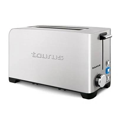 Image de Taurus Mytoast Legend Grille pain 1050W, Fente extra longue, 3 fonctions, Température ajustable, Ramasse miettes, Éclairage LED, Inox