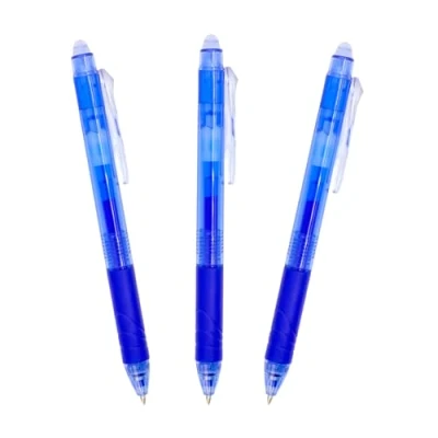 Image de RAYLU PAPER Stylos effaçables rétractables, encre de gel, couleur bleu, pointe 1 mm et trait 0,7 (3 Bleus)
