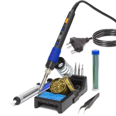 Image de YIHUA 928D III Fer à Souder set avec fonction de stabilisation la température et affichage LED 3 Pannes 15g 1.0mm soudure pompe dessouder pour le soudage dessoudage(EU PLUG)