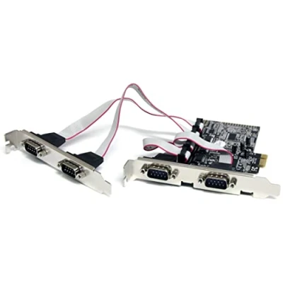 Image de StarTech.com Carte PCI Express avec 4 Ports DB 9 RS232 Adaptateur PCIe Série UART 16550 (PEX4S553), Green