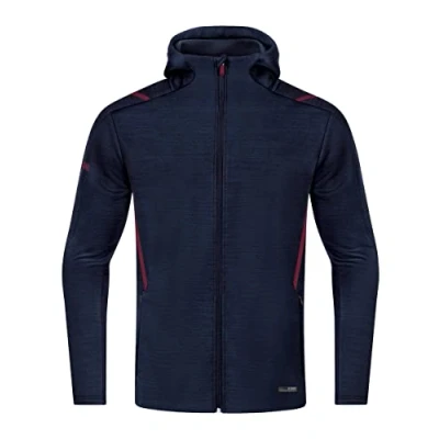 Image de JAKO Veste Décontractée Challenge Avec Capuche, Mixte Enfant, Marine Chiné/Marron, 128