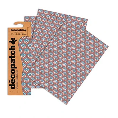 Image de Décopatch C767O Une pochette de 3 feuilles papier imprimé 30x40 cm, Rétro